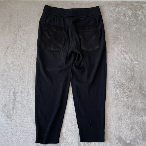 Helmut Lang Pleated Trouser Pants Women 2 Black Rayon Viscose Blend Relaxed Fit - Picture 14 of 14